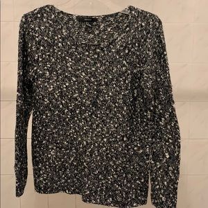 Forever 21 Black Crew Neck Marbled Sweater - Small